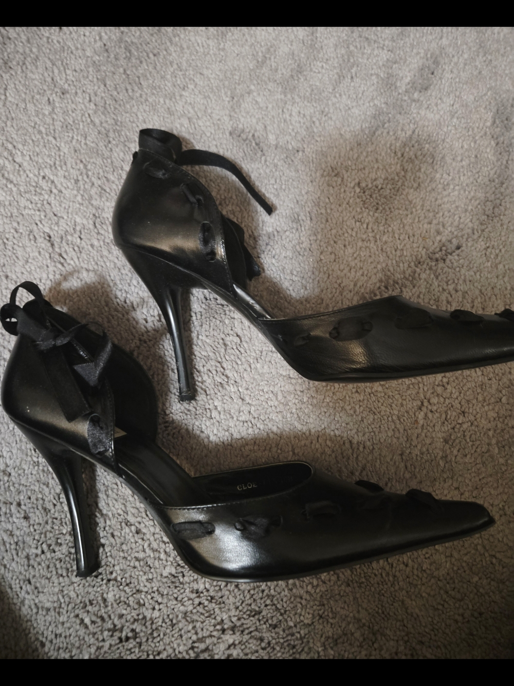 Bakers Black Pointed-Toe Lace-Up Stiletto Heels